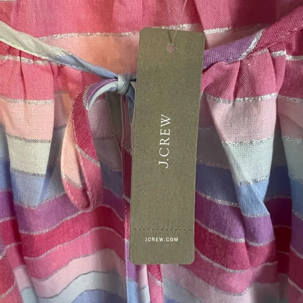NWT‎ J.Crew Womens Small Striped Multicolor Blouse